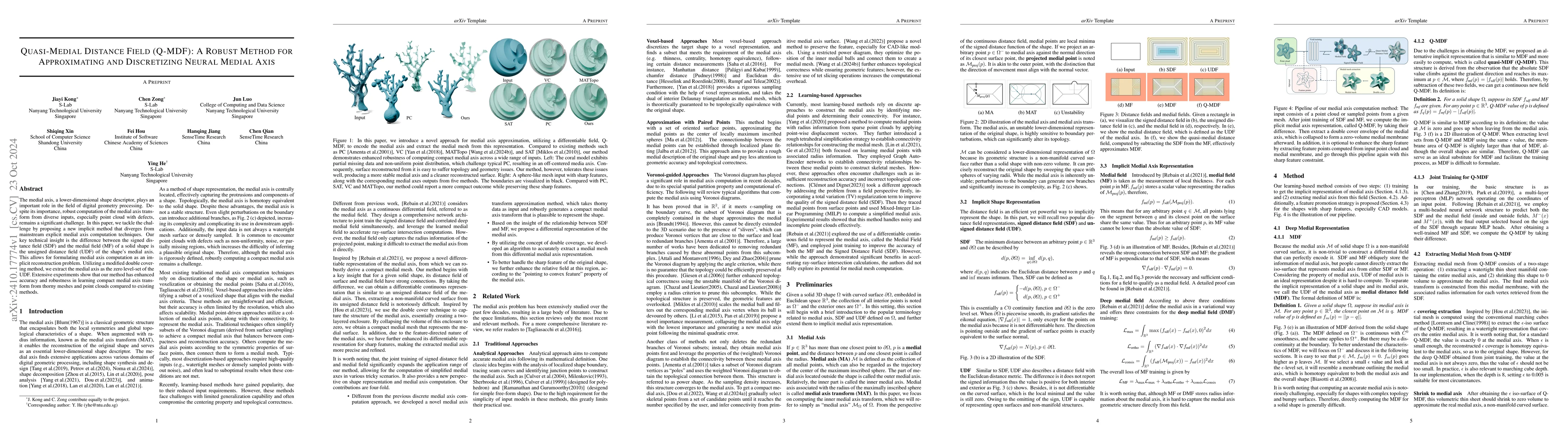 Thumbnail for Quasi-Medial Distance Field (Q-MDF): A Robust Method for Approximating
  and Discretizing Neural Medial Axis