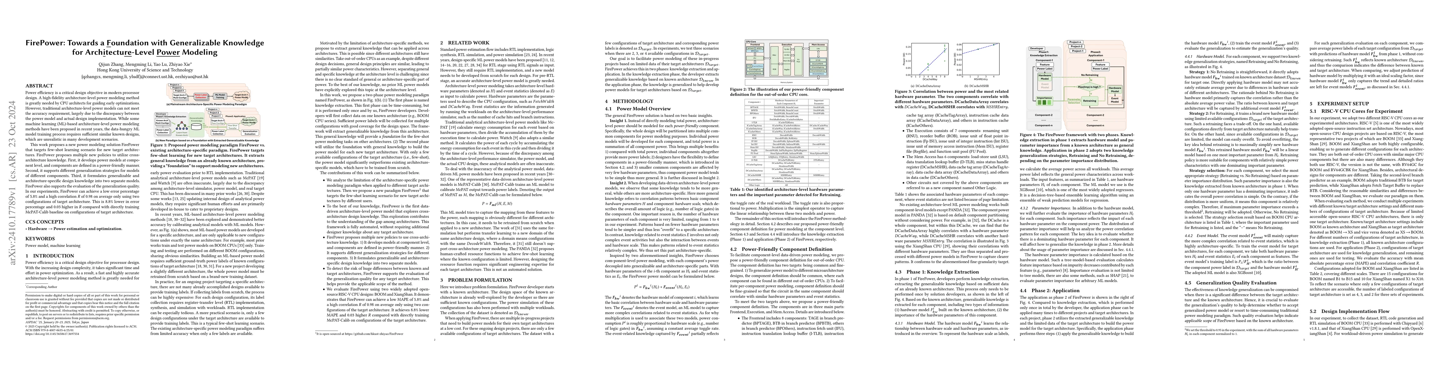 Thumbnail for FirePower: Towards a Foundation with Generalizable Knowledge for
  Architecture-Level Power Modeling
