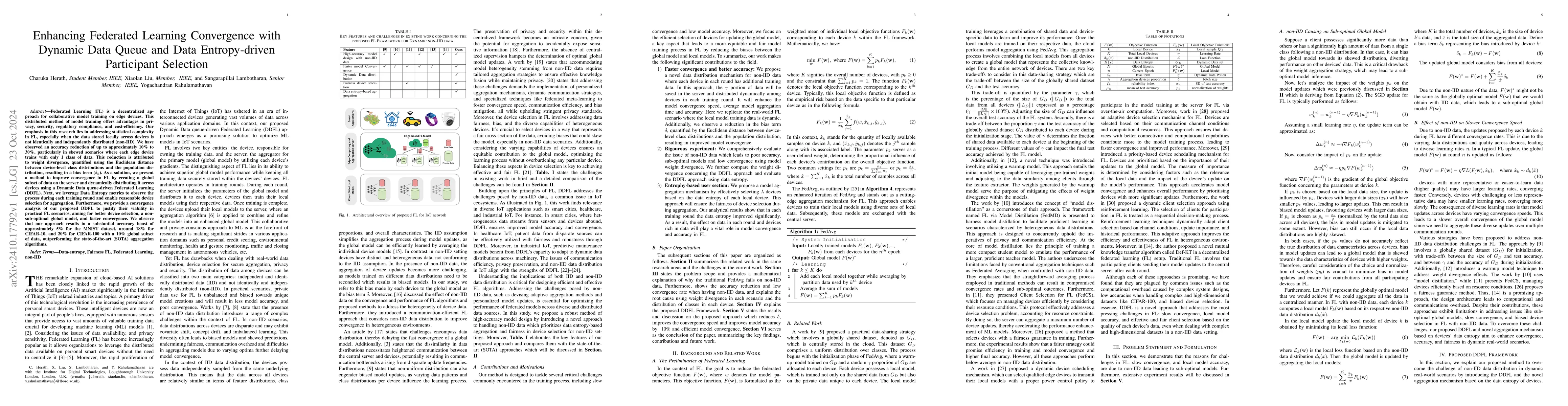 Thumbnail for Enhancing Federated Learning Convergence with Dynamic Data Queue and
  Data Entropy-driven Participant Selection