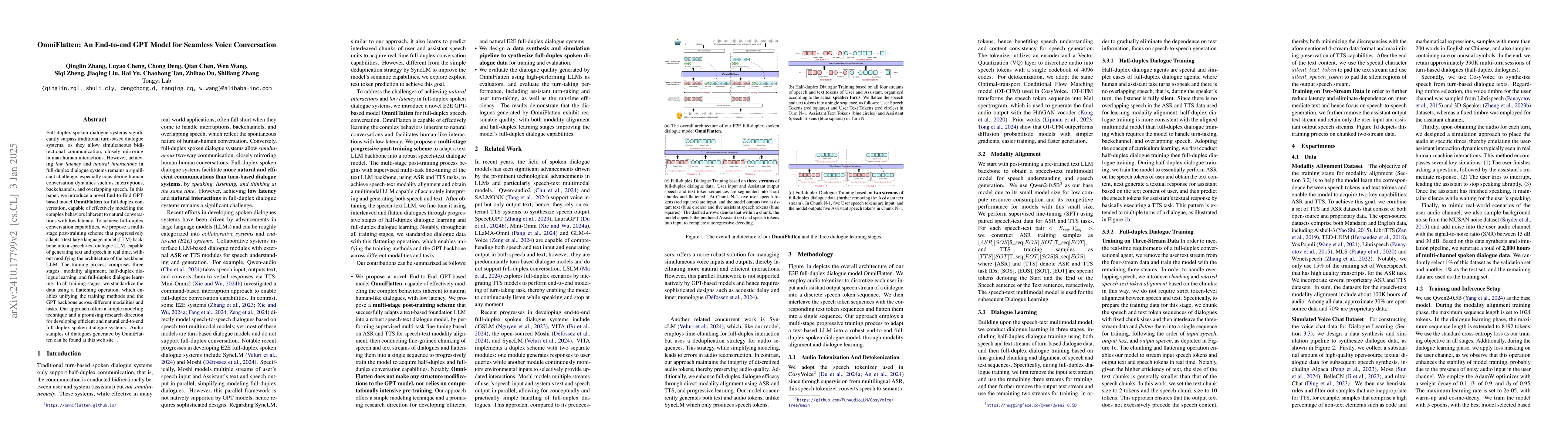 Thumbnail for OmniFlatten: An End-to-end GPT Model for Seamless Voice Conversation