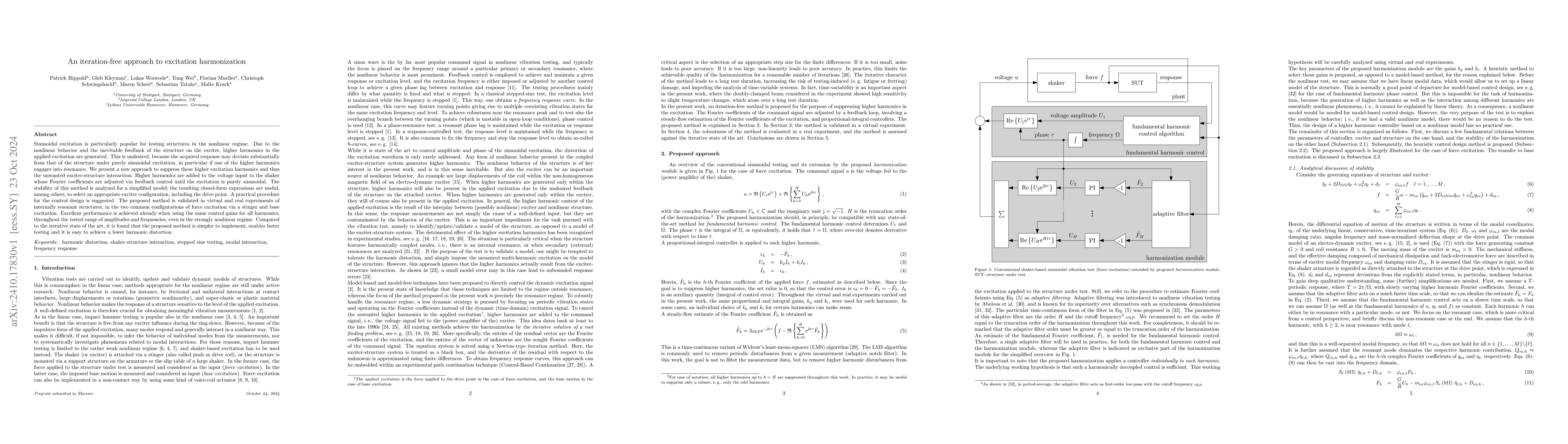 Thumbnail for An iteration-free approach to excitation harmonization