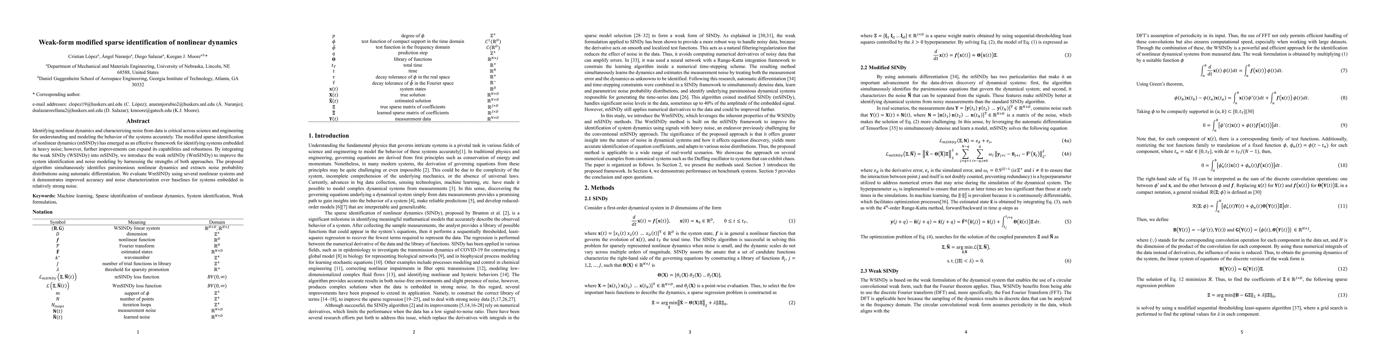 Thumbnail for Weak-form modified sparse identification of nonlinear dynamics
