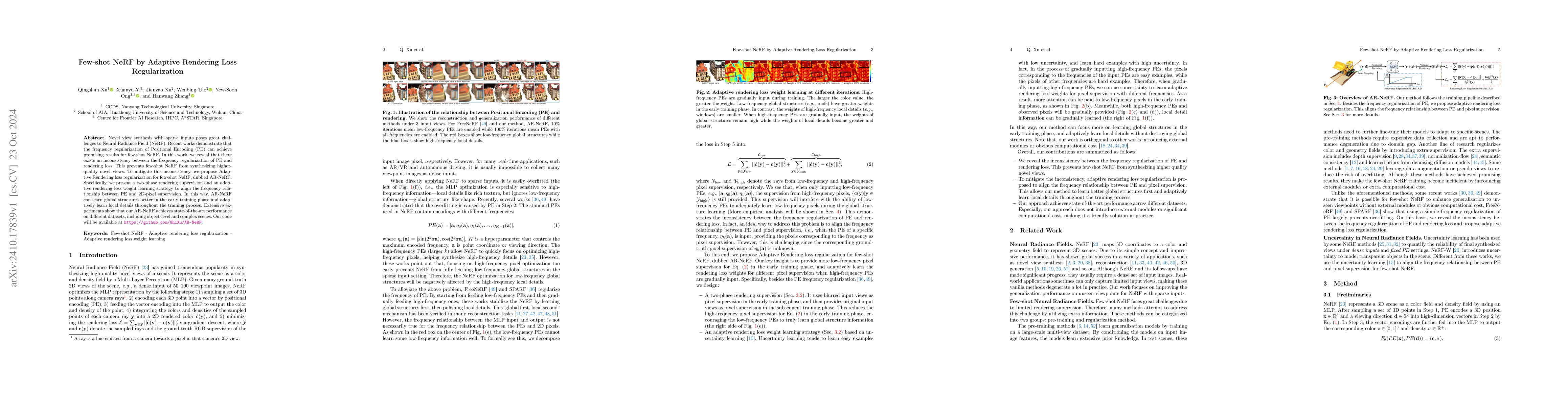 Thumbnail for Few-shot NeRF by Adaptive Rendering Loss Regularization
