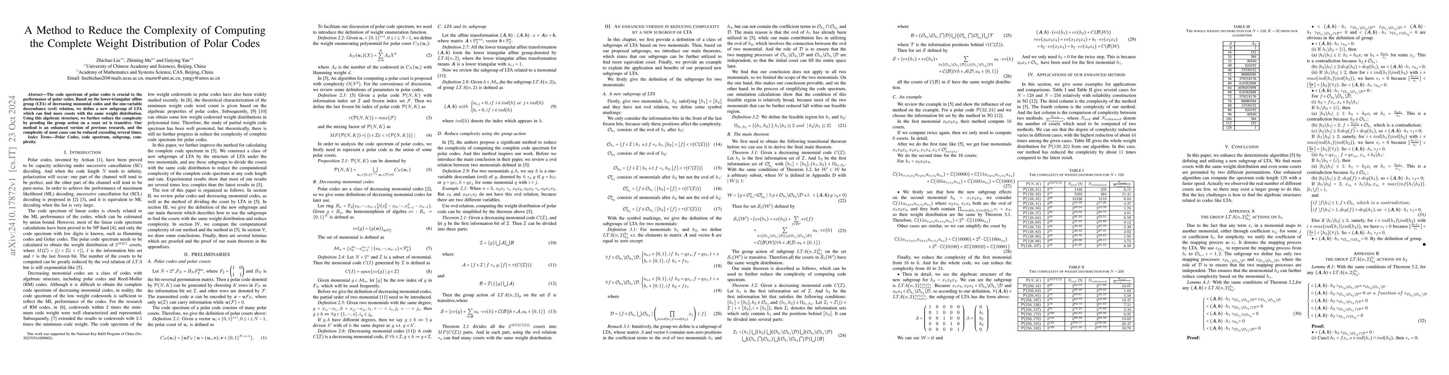 Thumbnail for A Method to Reduce the Complexity of Computing the Complete Weight
  Distribution of Polar Codes