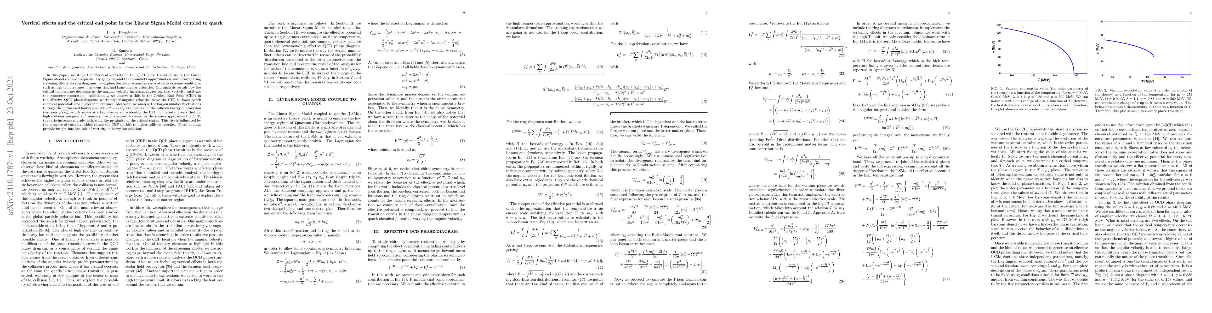 Thumbnail for Vortical effects and the critical end point in the Linear Sigma Model
  coupled to quark