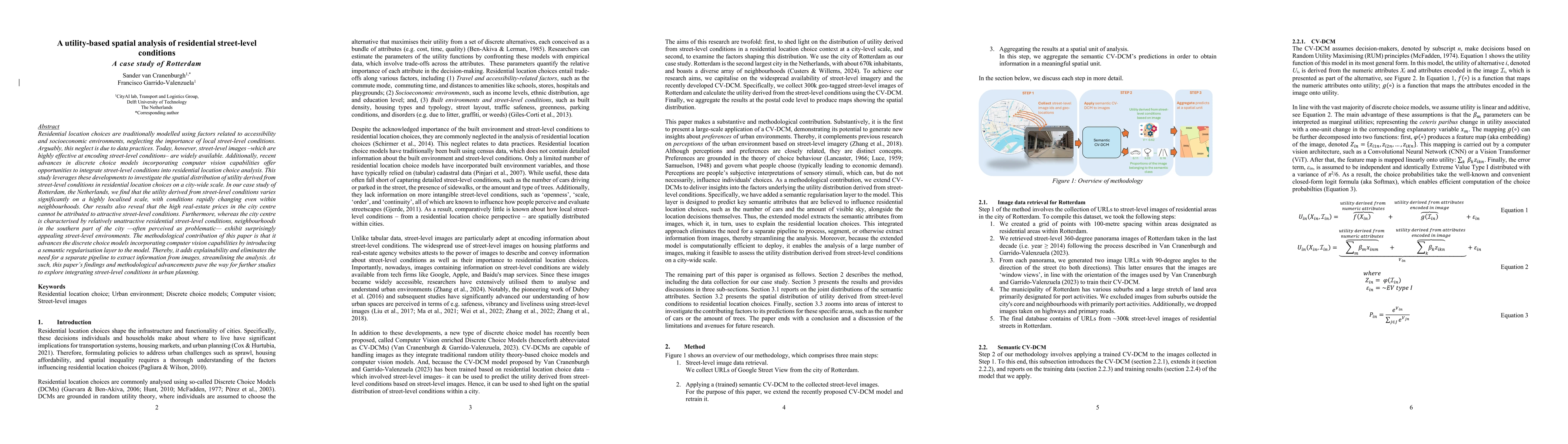 Thumbnail for A utility-based spatial analysis of residential street-level conditions;
  A case study of Rotterdam