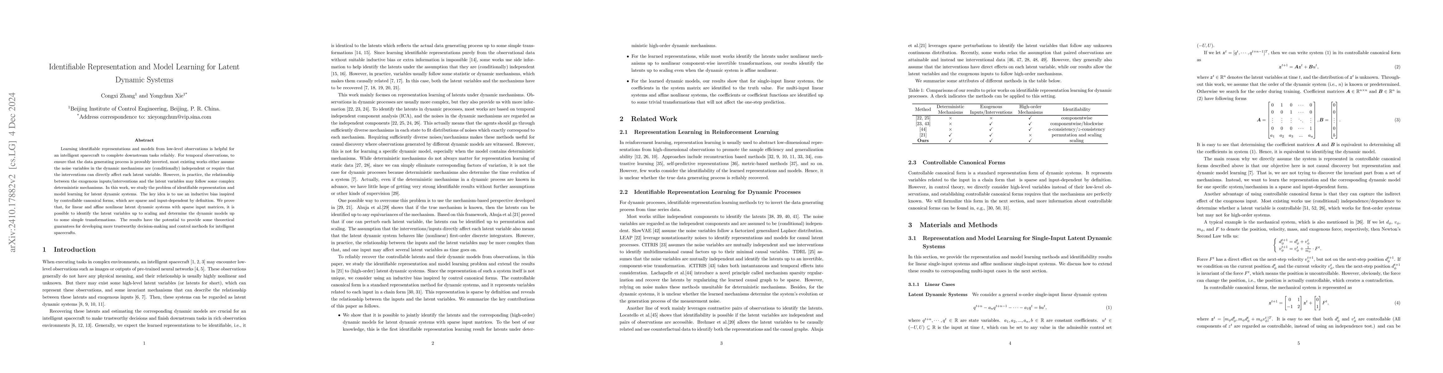Thumbnail for Identifiable Representation and Model Learning for Latent Dynamic
  Systems