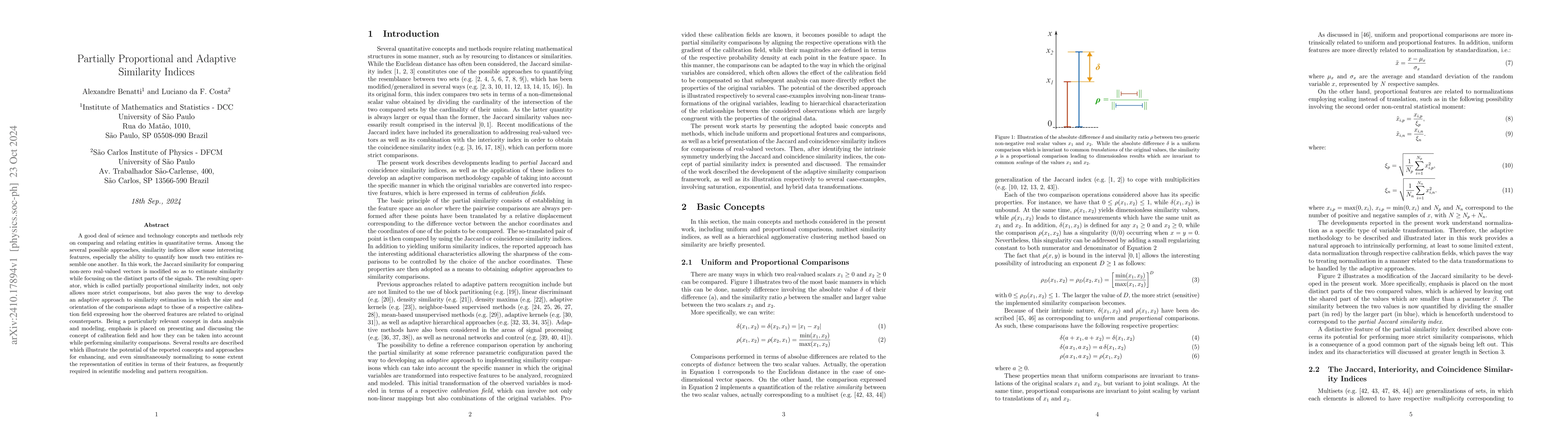 Thumbnail for Partially Proportional and Adaptive Similarity Indices