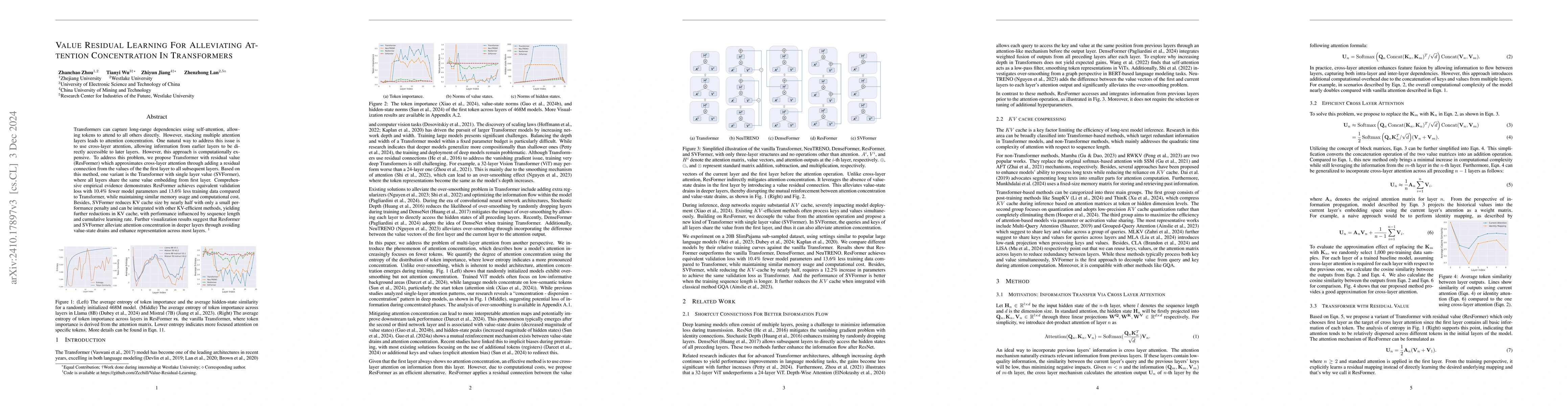 Thumbnail for Value Residual Learning For Alleviating Attention Concentration In
  Transformers