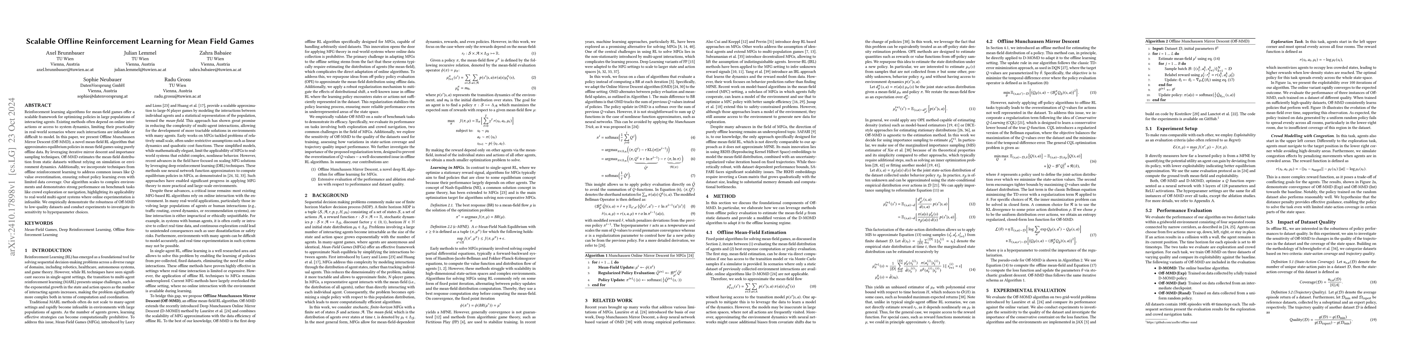 Thumbnail for Scalable Offline Reinforcement Learning for Mean Field Games