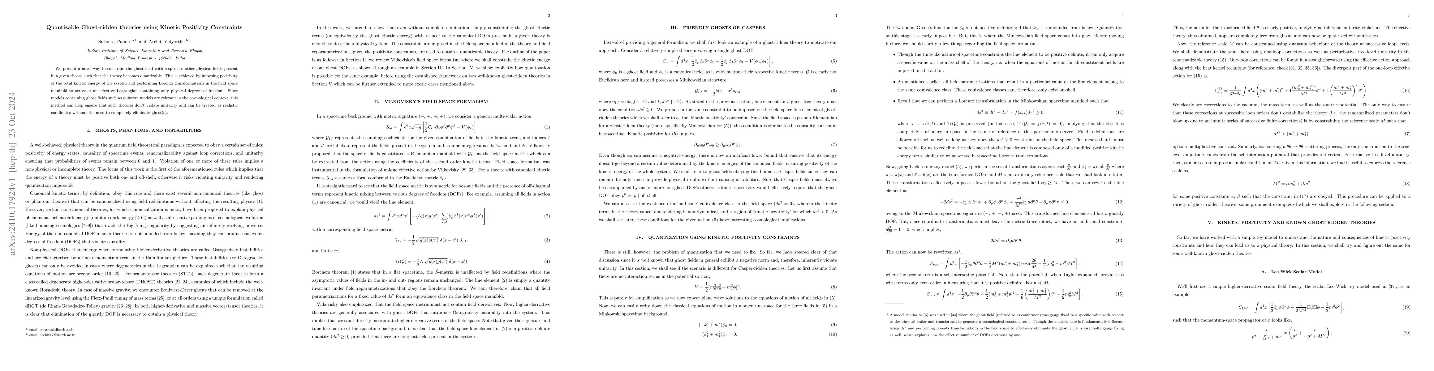 Thumbnail for Quantizable Ghost-ridden theories using Kinetic Positivity Constraints
