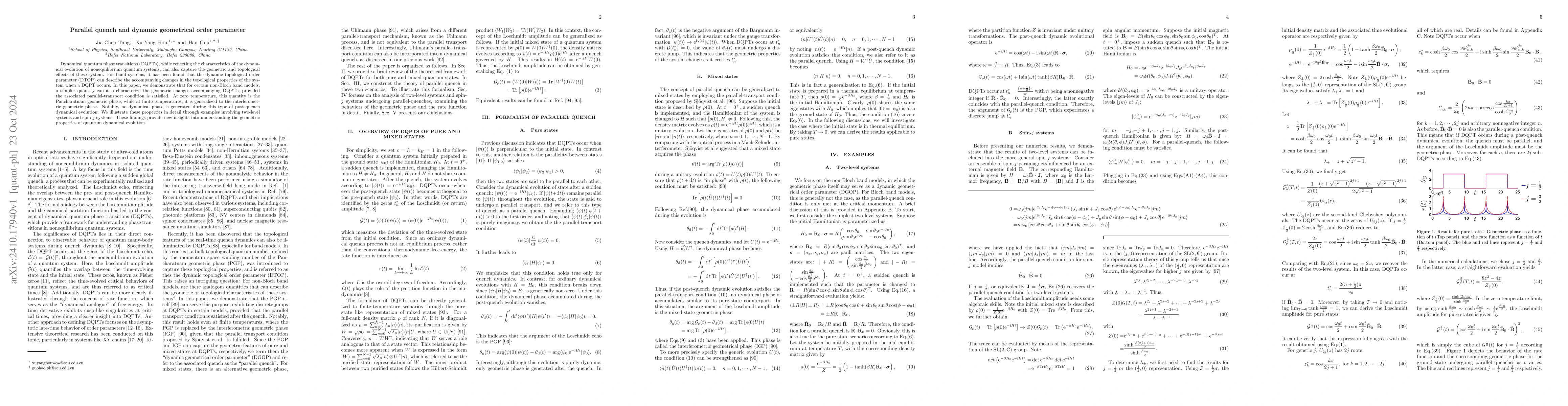 Thumbnail for Parallel quench and dynamic geometrical order parameter