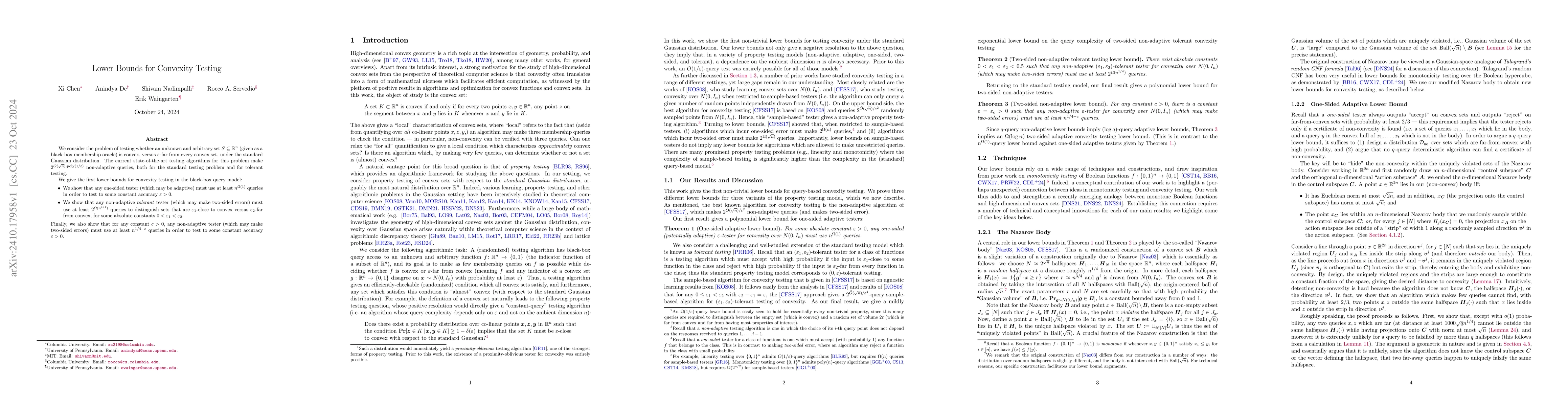Thumbnail for Lower Bounds for Convexity Testing
