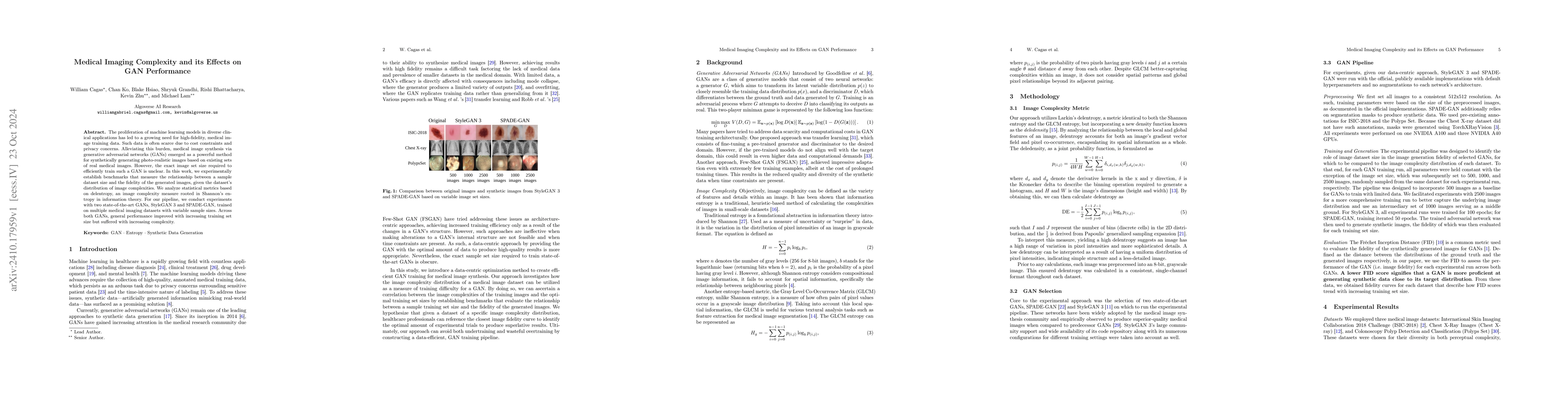 Thumbnail for Medical Imaging Complexity and its Effects on GAN Performance