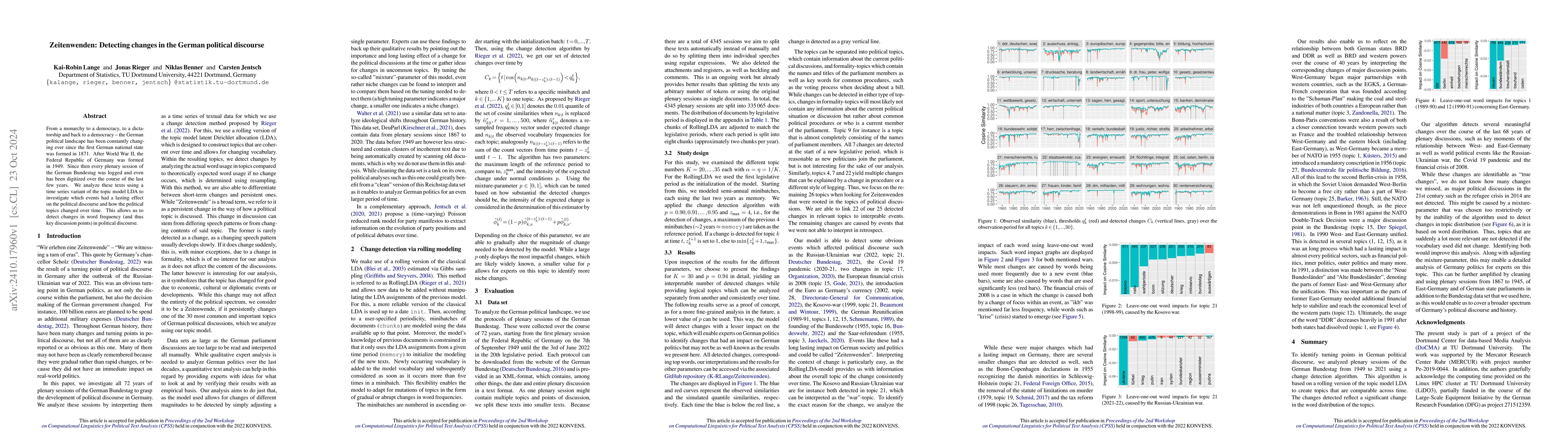 Thumbnail for Zeitenwenden: Detecting changes in the German political discourse
