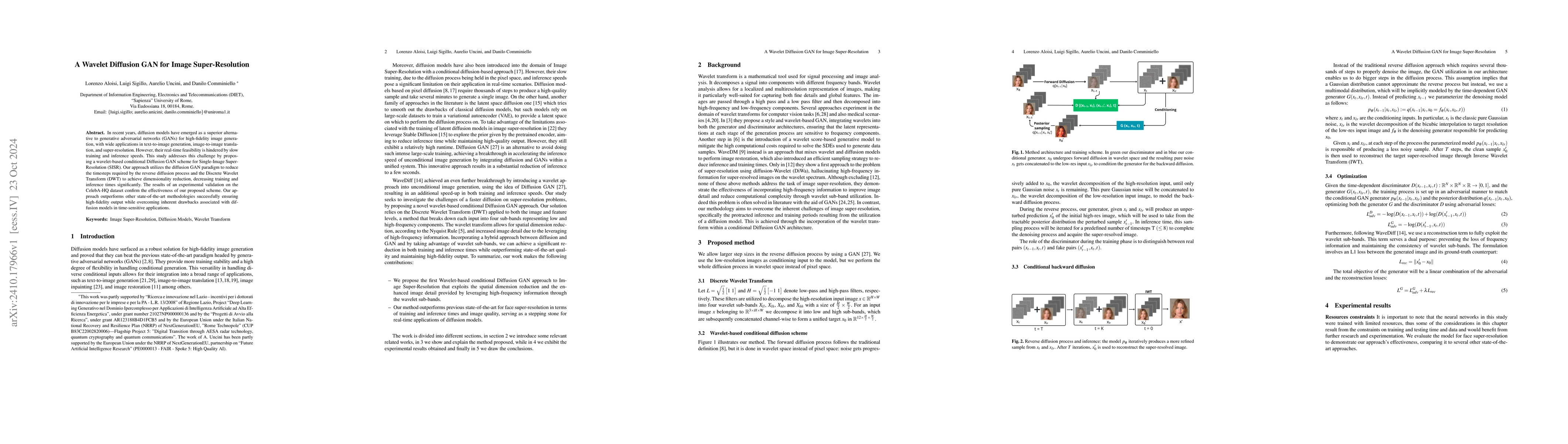 Thumbnail for A Wavelet Diffusion GAN for Image Super-Resolution