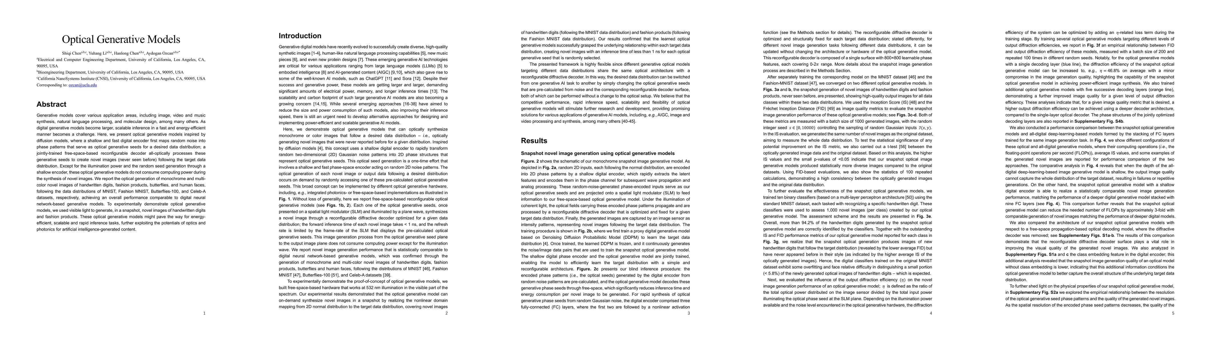Thumbnail for Optical Generative Models