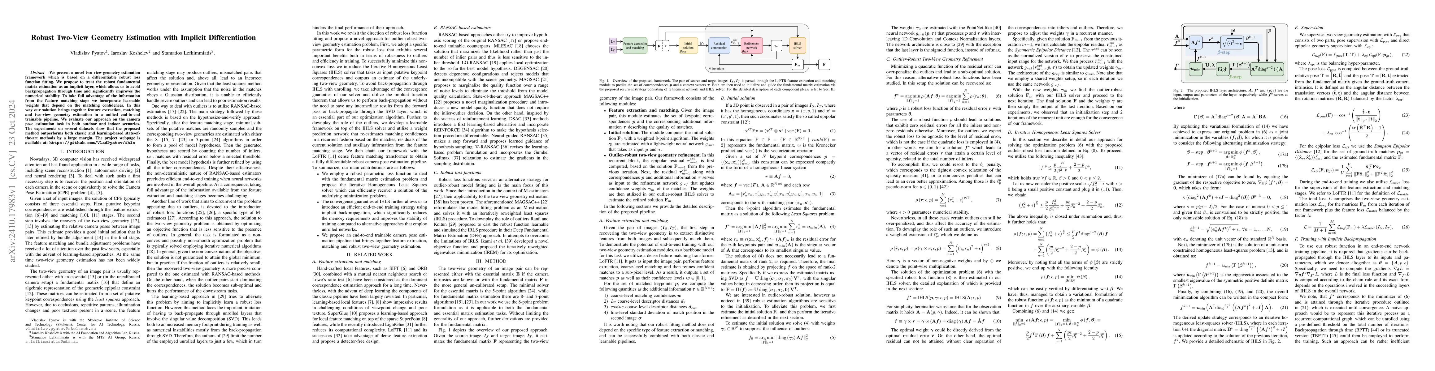 Thumbnail for Robust Two-View Geometry Estimation with Implicit Differentiation