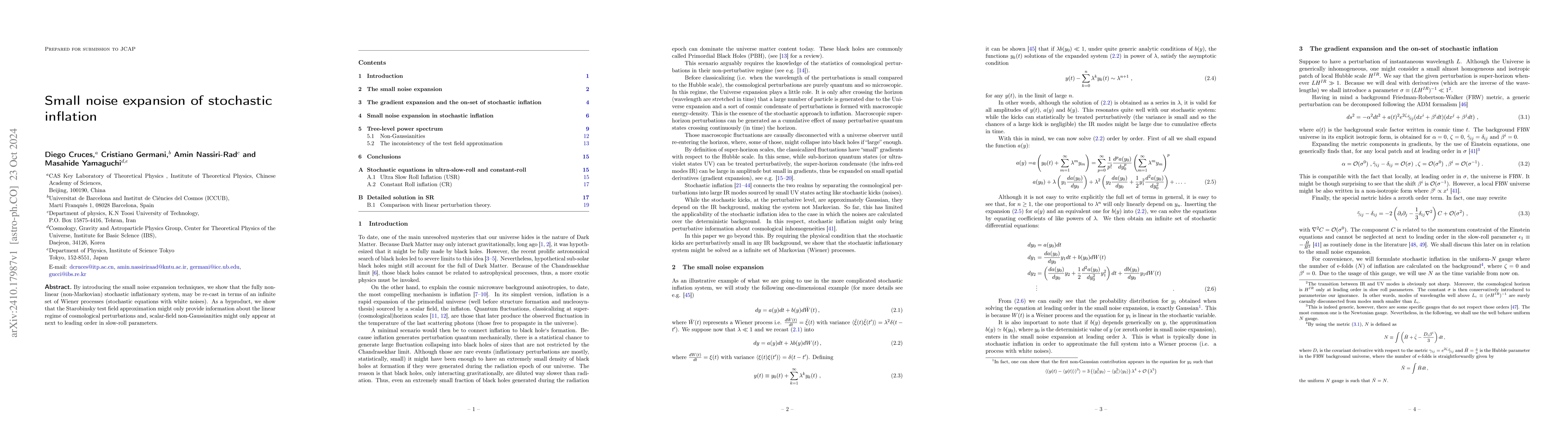 Thumbnail for Small noise expansion of stochastic inflation