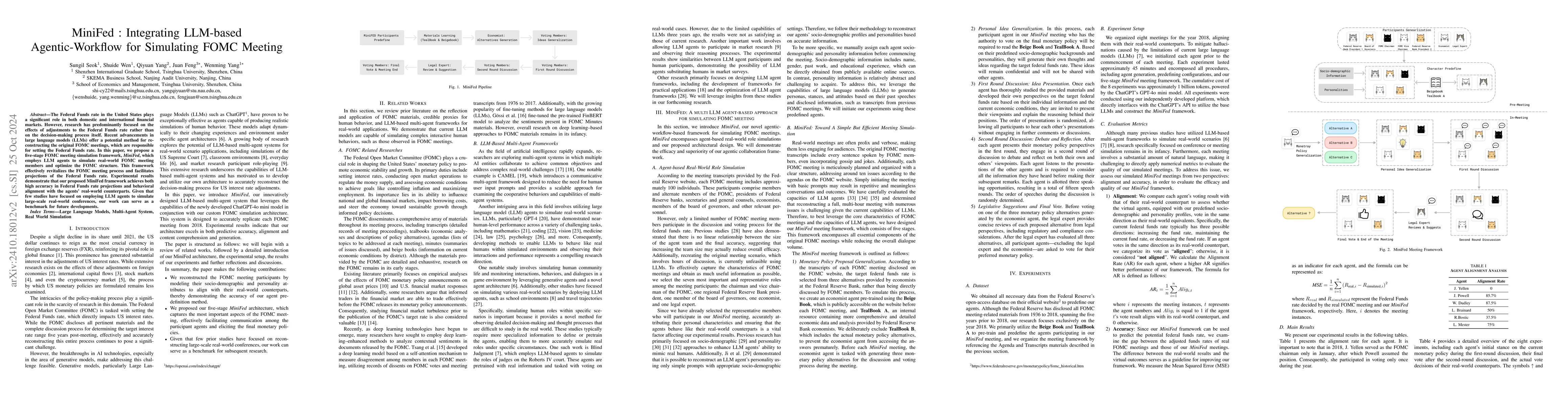 Thumbnail for MiniFed : Integrating LLM-based Agentic-Workflow for Simulating FOMC
  Meeting