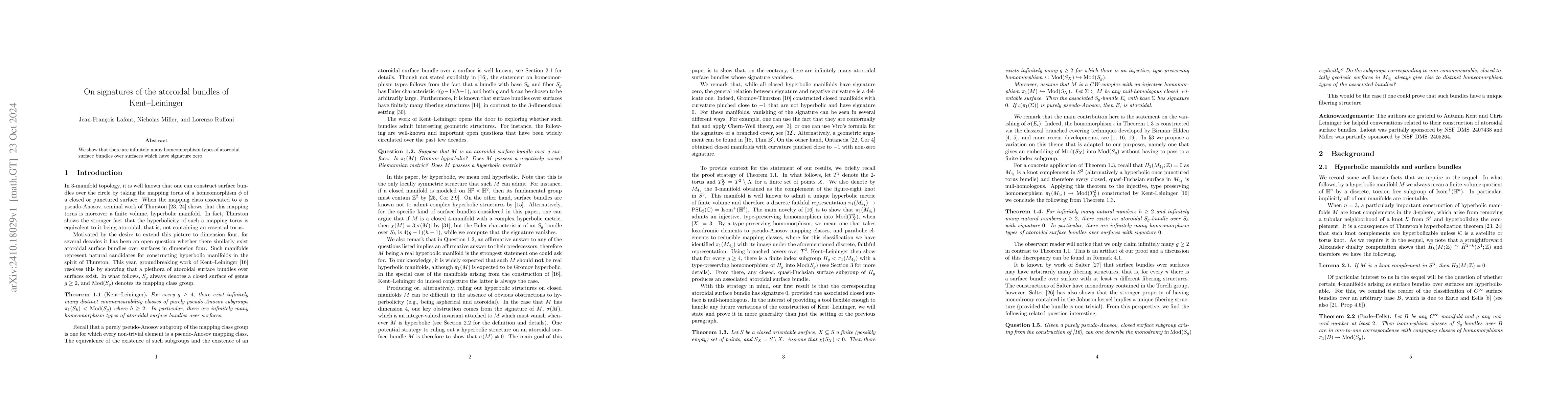 Thumbnail for On signatures of the atoroidal bundles of Kent-Leininger