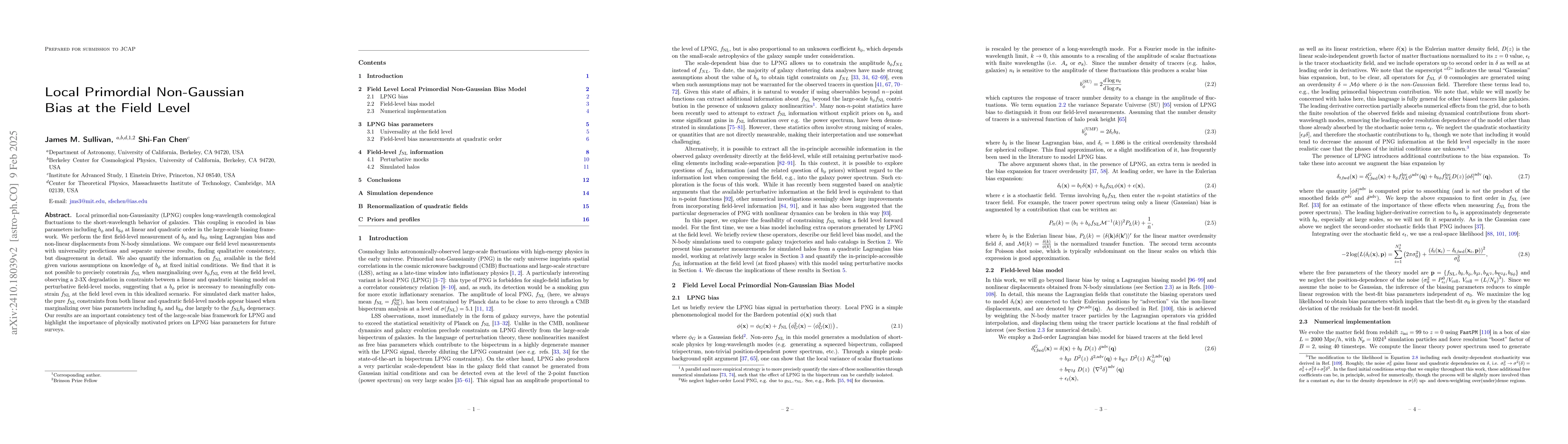 Thumbnail for Local Primordial Non-Gaussian Bias at the Field Level