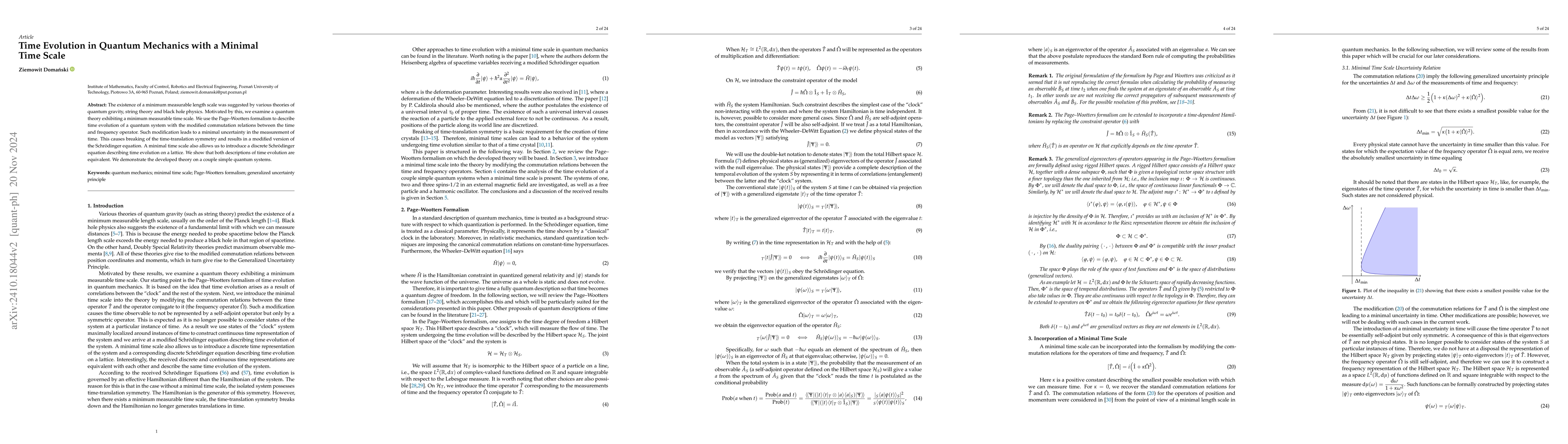 Thumbnail for Time Evolution in Quantum Mechanics with a Minimal Time Scale