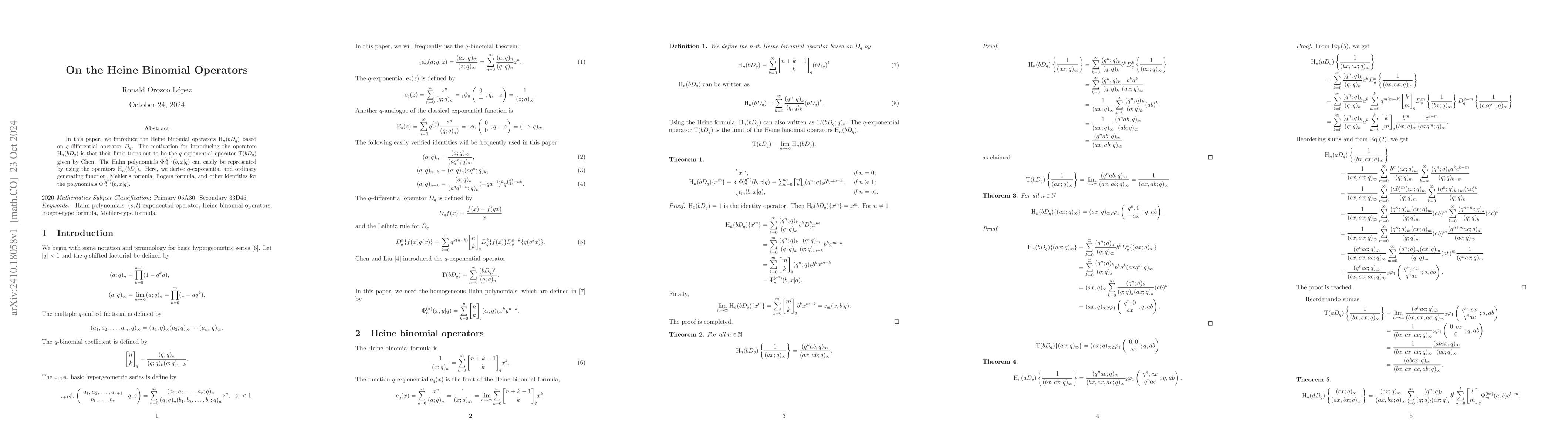 Thumbnail for On the Heine Binomial Operators