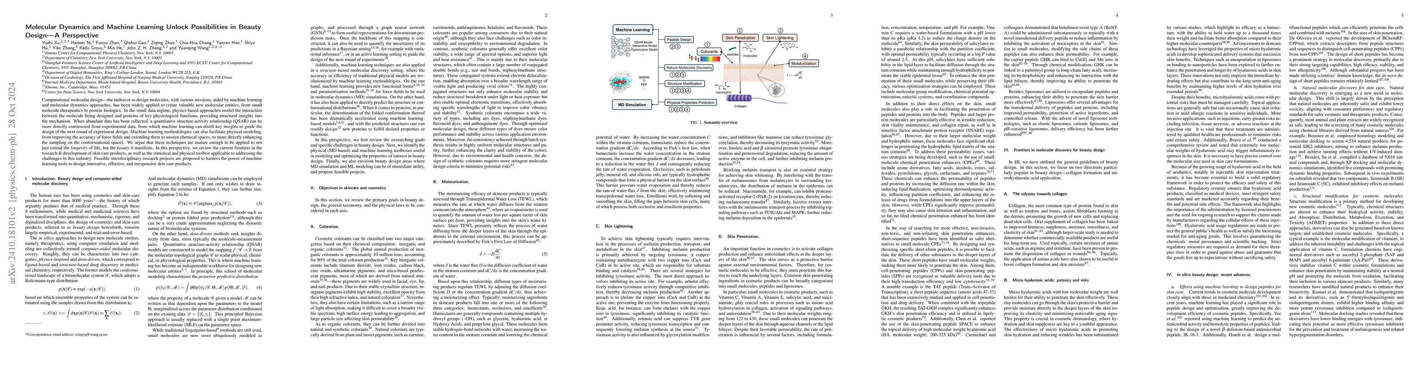 Thumbnail for Molecular Dynamics and Machine Learning Unlock Possibilities in Beauty
  Design -- A Perspective