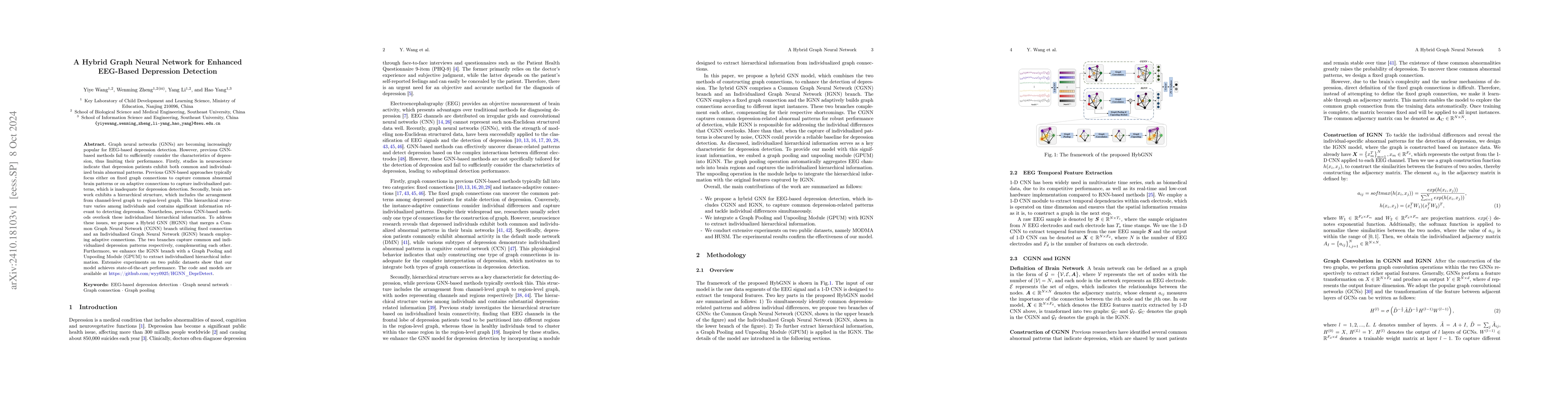 Thumbnail for A Hybrid Graph Neural Network for Enhanced EEG-Based Depression
  Detection