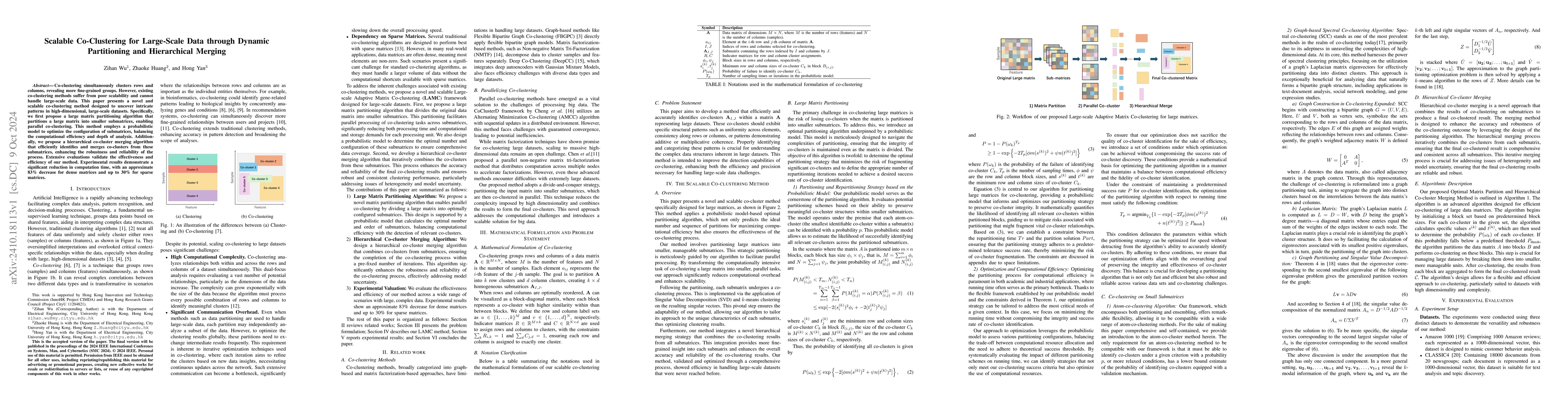 Thumbnail for Scalable Co-Clustering for Large-Scale Data through Dynamic Partitioning
  and Hierarchical Merging