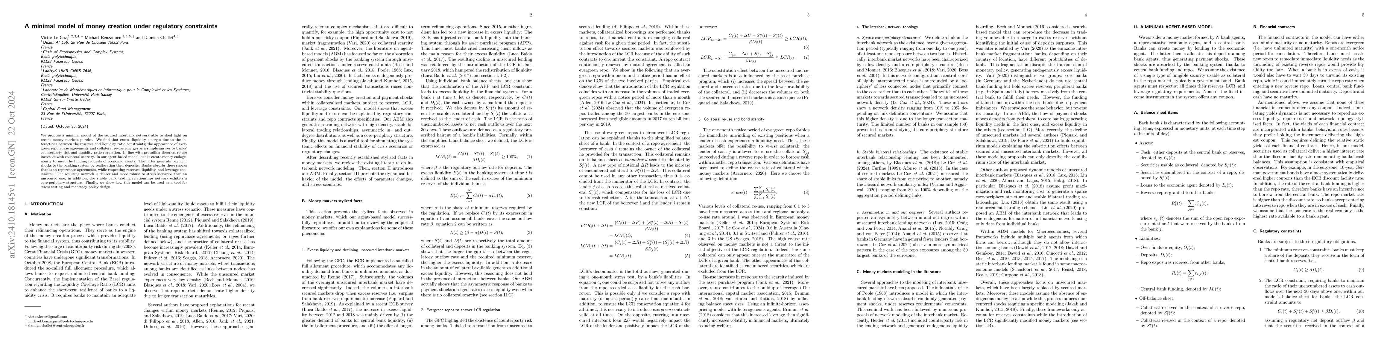 Thumbnail for A minimal model of money creation under regulatory constraints