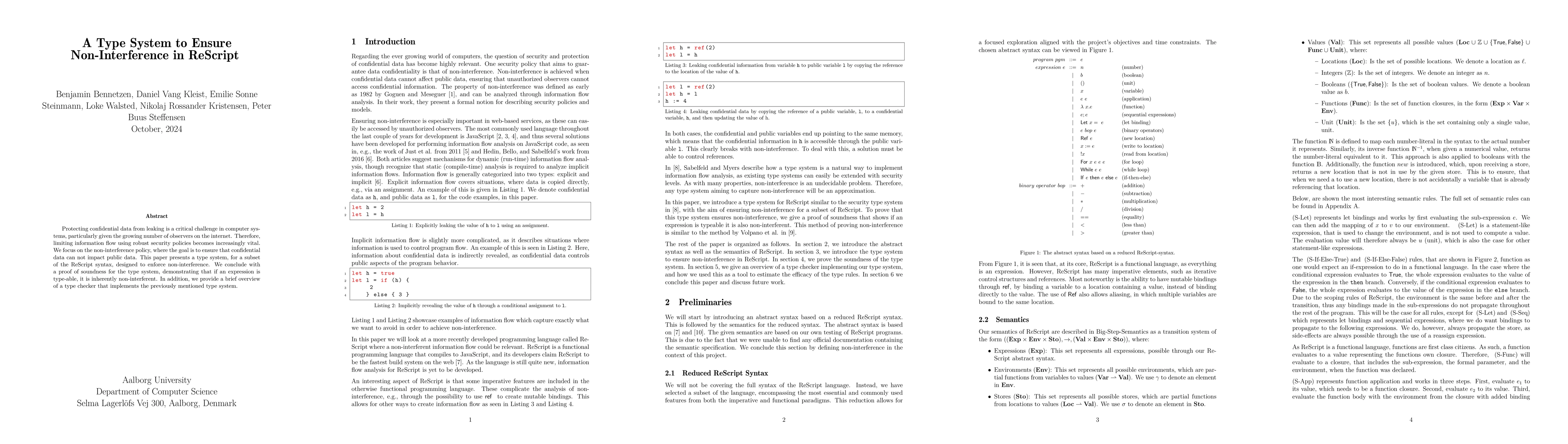 Thumbnail for A Type System to Ensure Non-Interference in ReScript