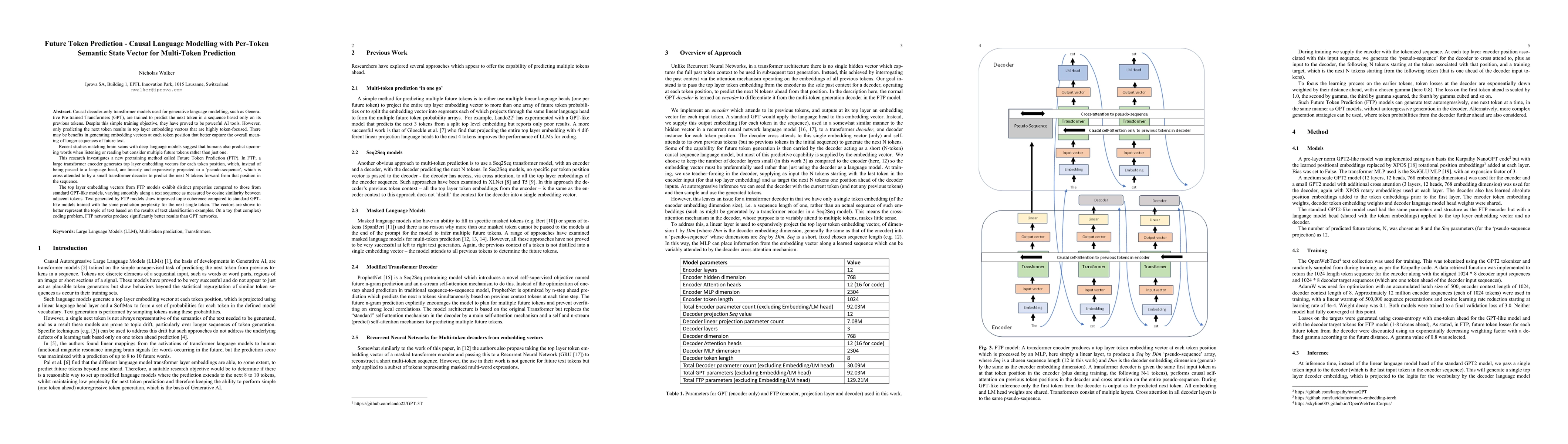 Thumbnail for Future Token Prediction -- Causal Language Modelling with Per-Token
  Semantic State Vector for Multi-Token Prediction
