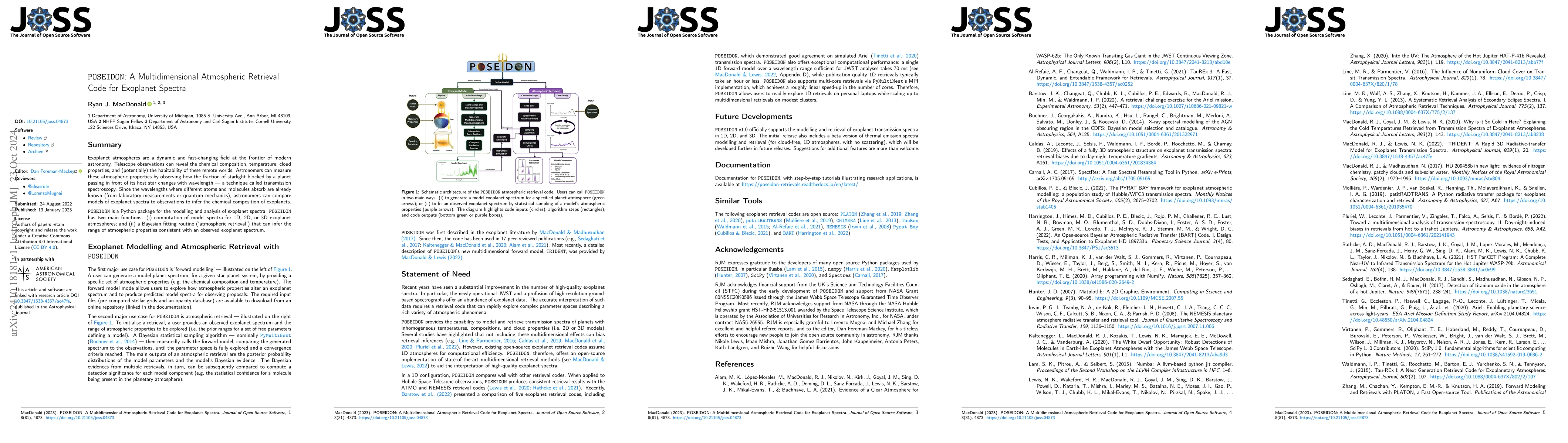 Thumbnail for POSEIDON: A Multidimensional Atmospheric Retrieval Code for Exoplanet
  Spectra