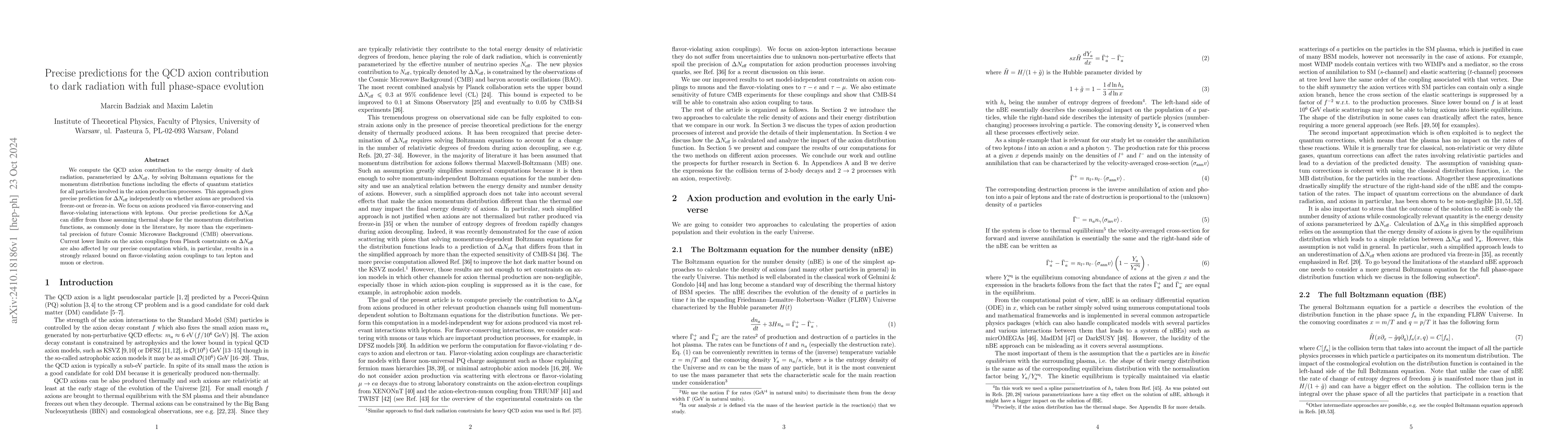 Thumbnail for Precise predictions for the QCD axion contribution to dark radiation
  with full phase-space evolution