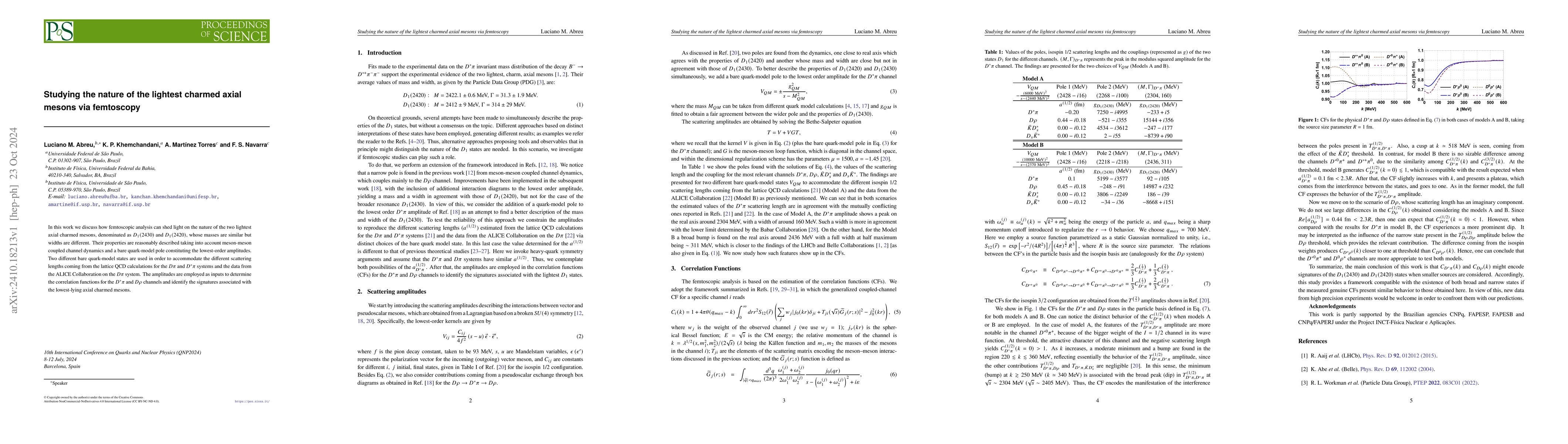 Thumbnail for Studying the nature of the lightest charmed axial mesons via femtoscopy