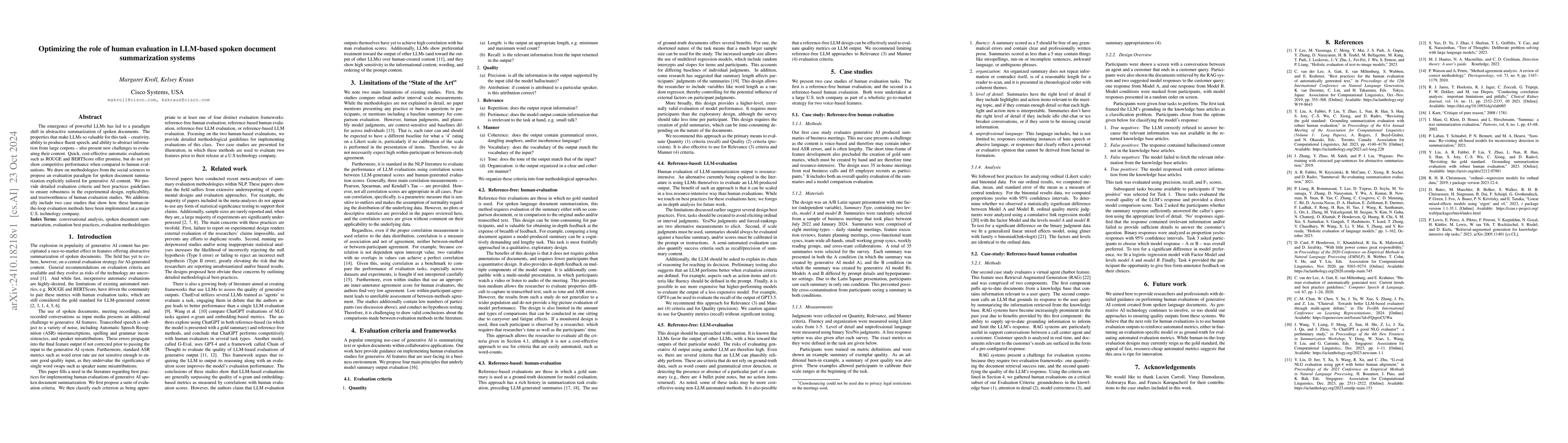 Thumbnail for Optimizing the role of human evaluation in LLM-based spoken document
  summarization systems