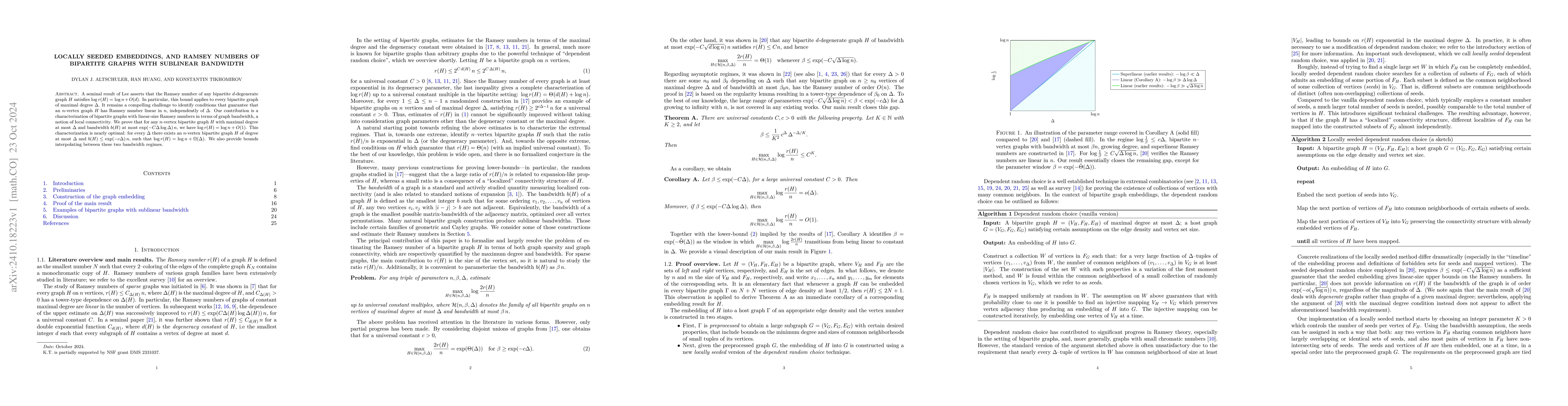 Thumbnail for Locally seeded embeddings, and Ramsey numbers of bipartite graphs with
  sublinear bandwidth