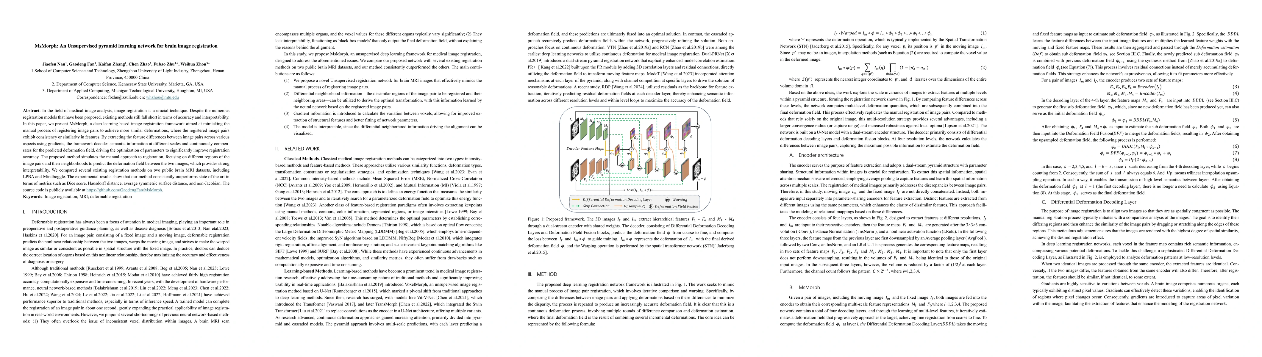 Thumbnail for MsMorph: An Unsupervised pyramid learning network for brain image
  registration