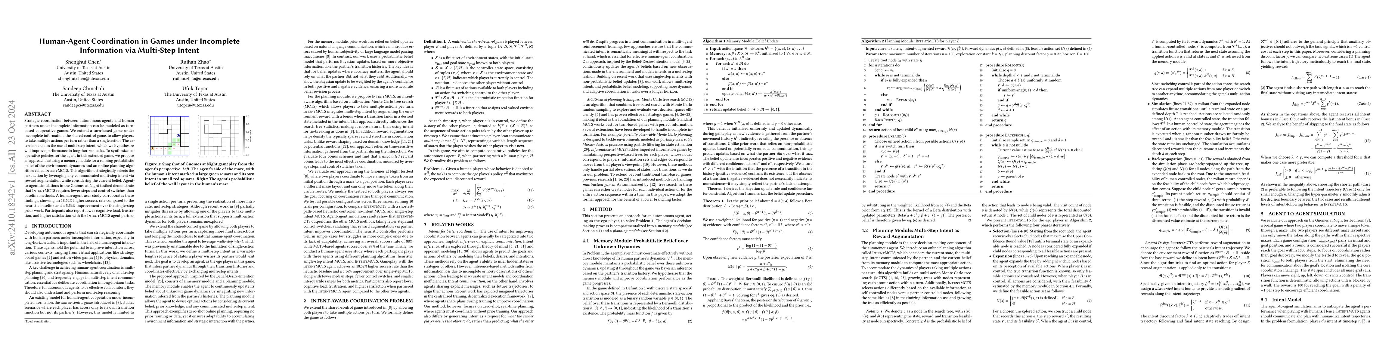 Thumbnail for Human-Agent Coordination in Games under Incomplete Information via
  Multi-Step Intent