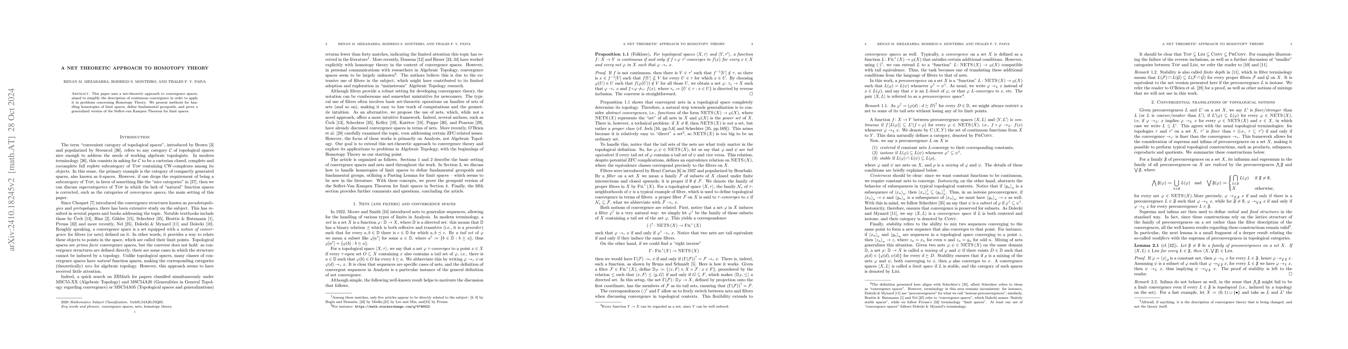 Thumbnail for A net theoretic approach to homotopy theory