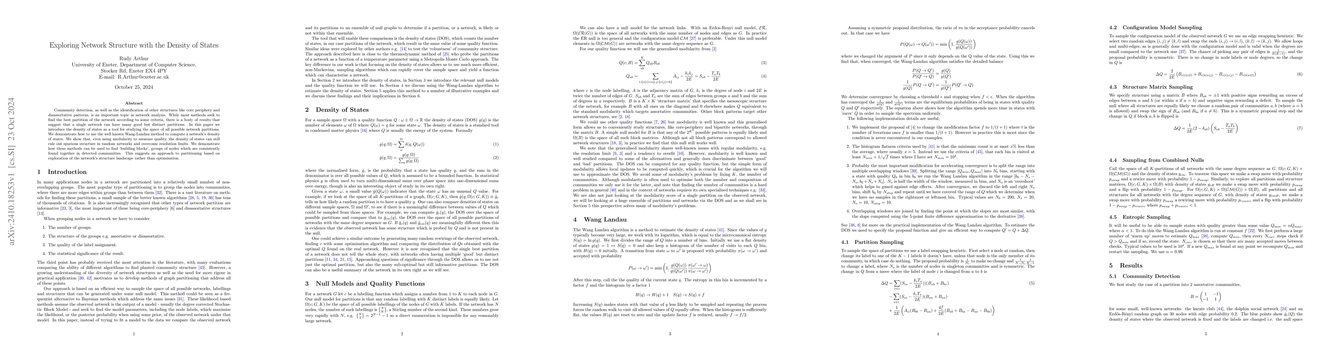 Thumbnail for Exploring Network Structure with the Density of States