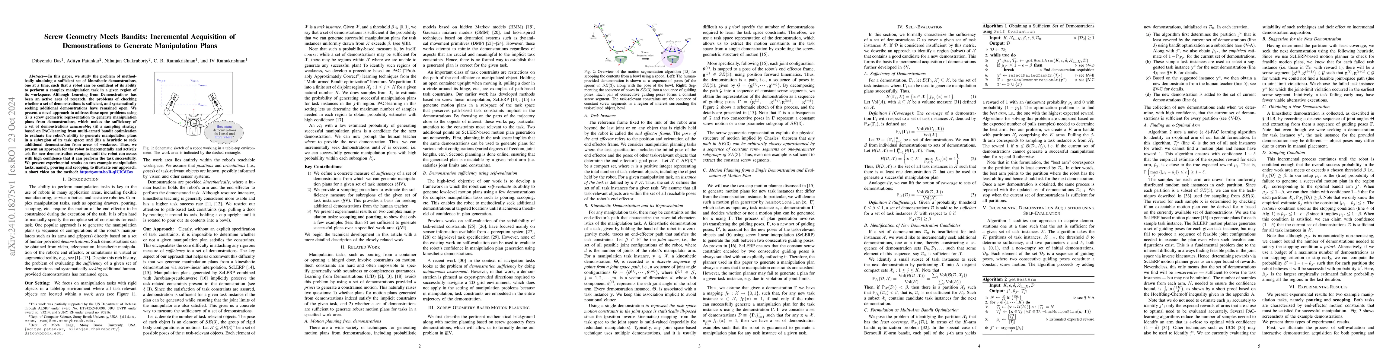 Thumbnail for Screw Geometry Meets Bandits: Incremental Acquisition of Demonstrations
  to Generate Manipulation Plans