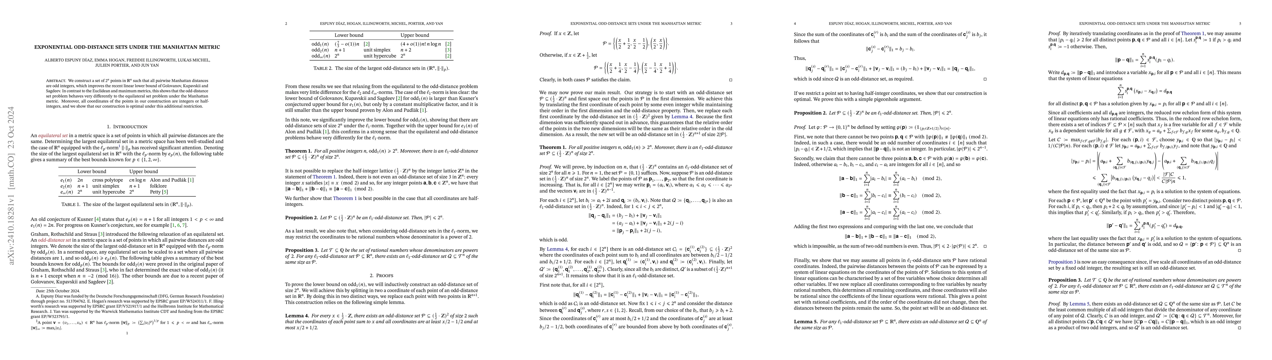 Thumbnail for Exponential odd-distance sets under the Manhattan metric