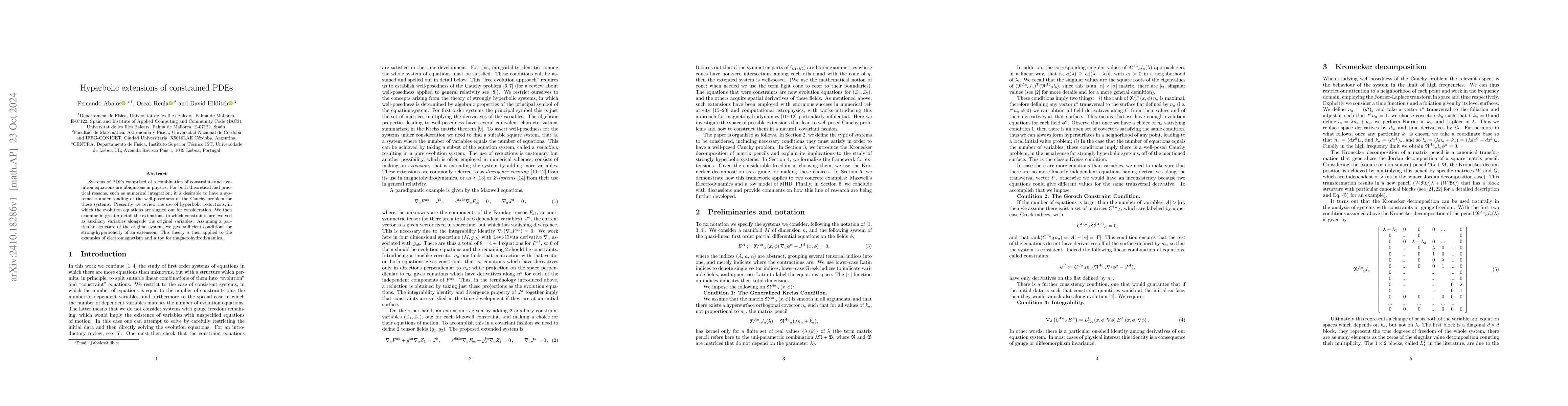 Thumbnail for Hyperbolic extensions of constrained PDEs