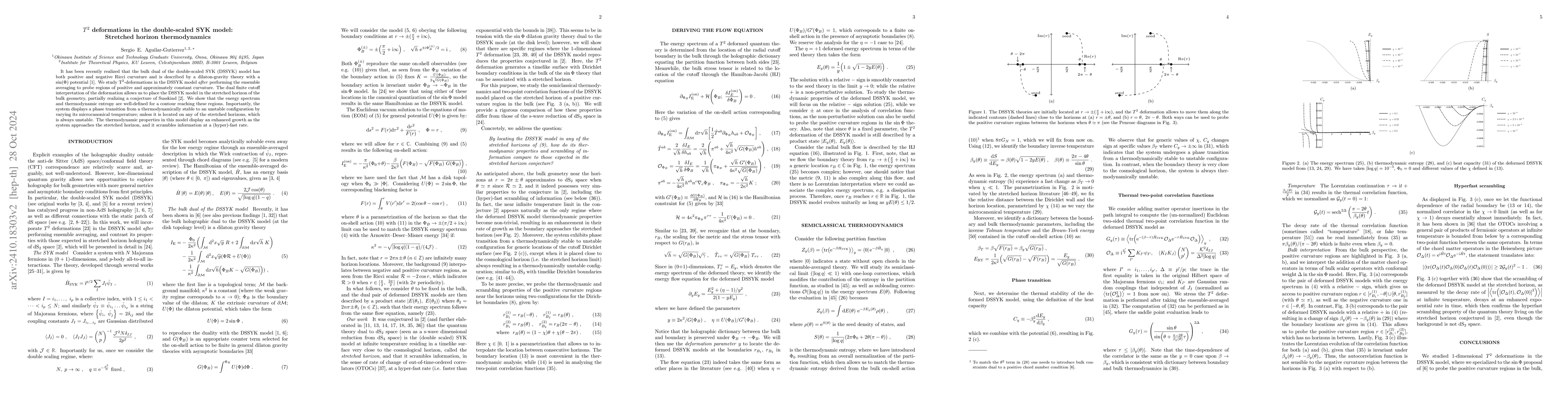 Thumbnail for $T^2$ deformations in the double-scaled SYK model: Stretched horizon
  thermodynamics