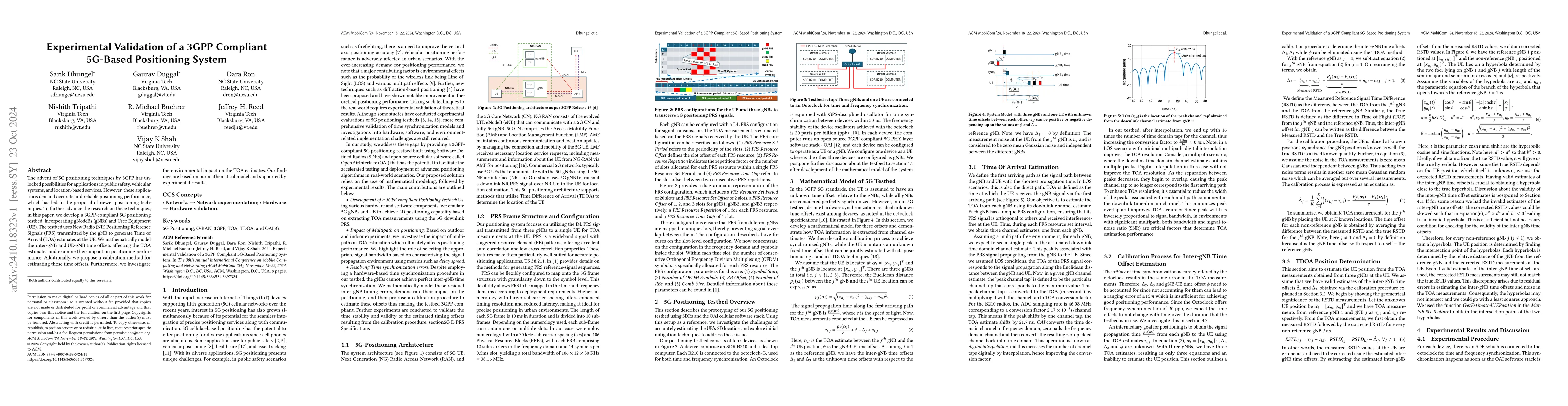 Thumbnail for Experimental Validation of a 3GPP Compliant 5G-Based Positioning System