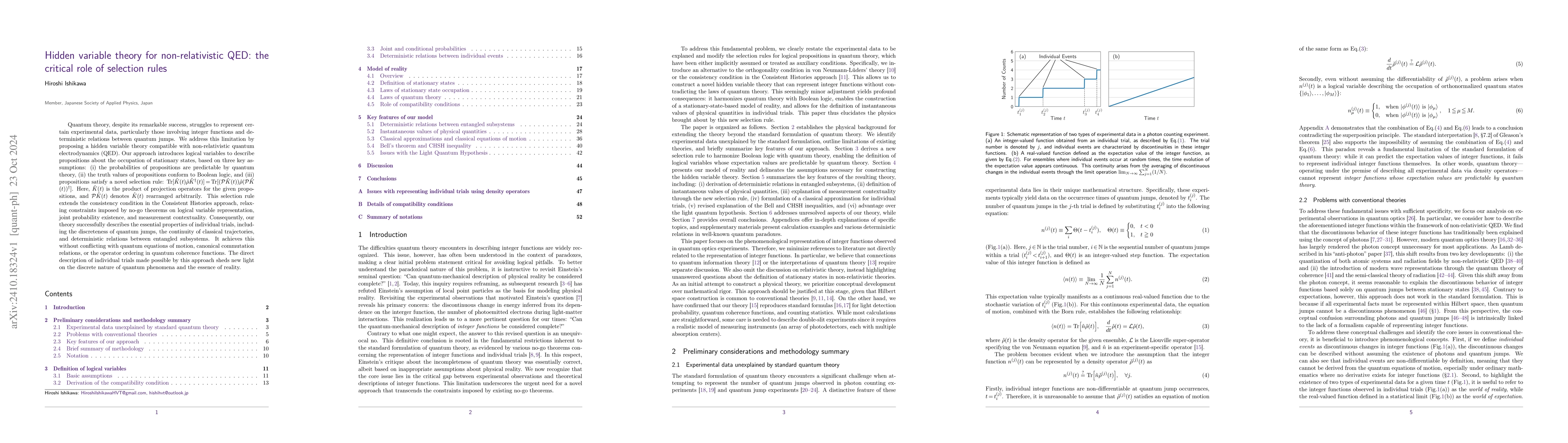 Thumbnail for Hidden variable theory for non-relativistic QED: the critical role of
  selection rules