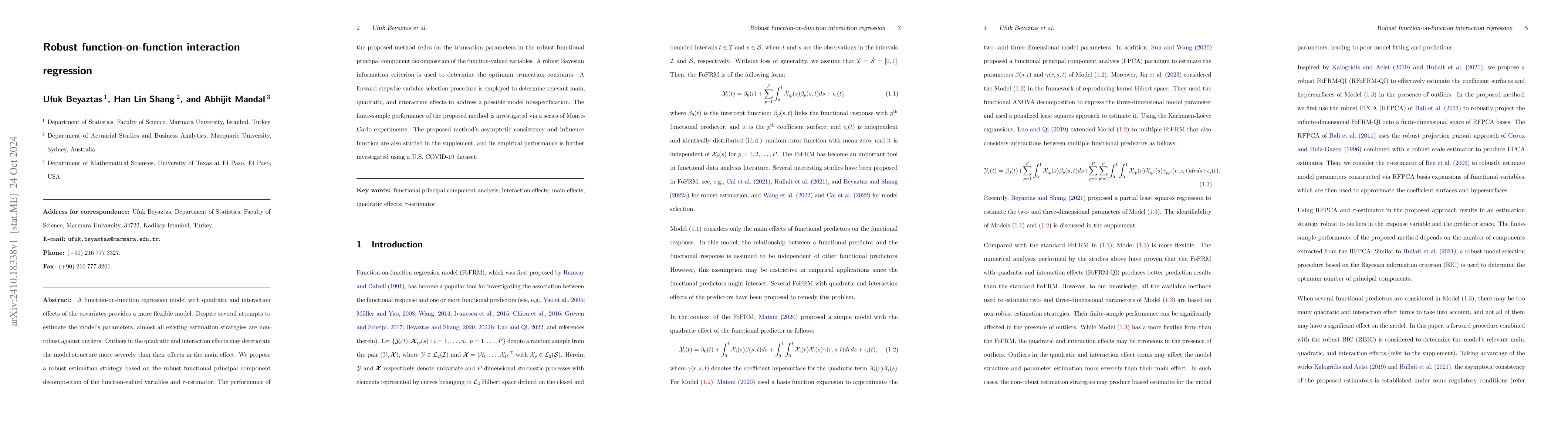 Thumbnail for Robust function-on-function interaction regression